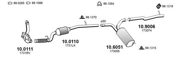 ASSO ART4268 Exhaust System